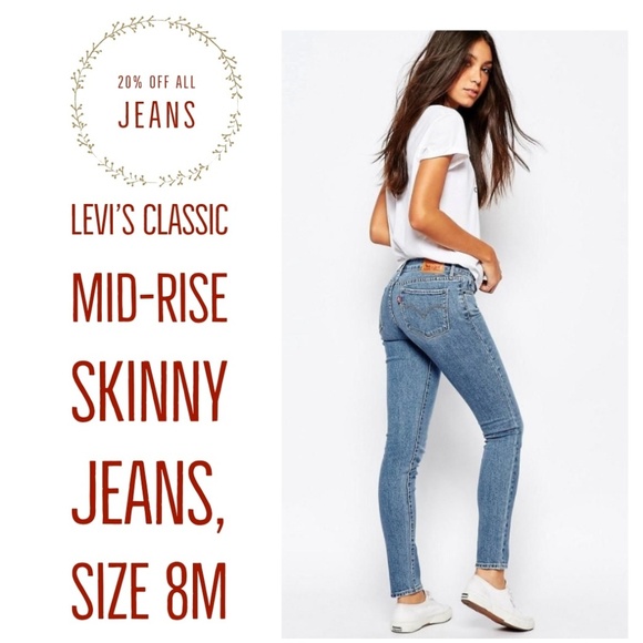 Levi's Denim - Levi's Classic Mid-Rise Medium Wash Skinny Jeans